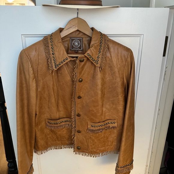 Double D Ranch Tan Leather Jacket - Picture 1 of 8